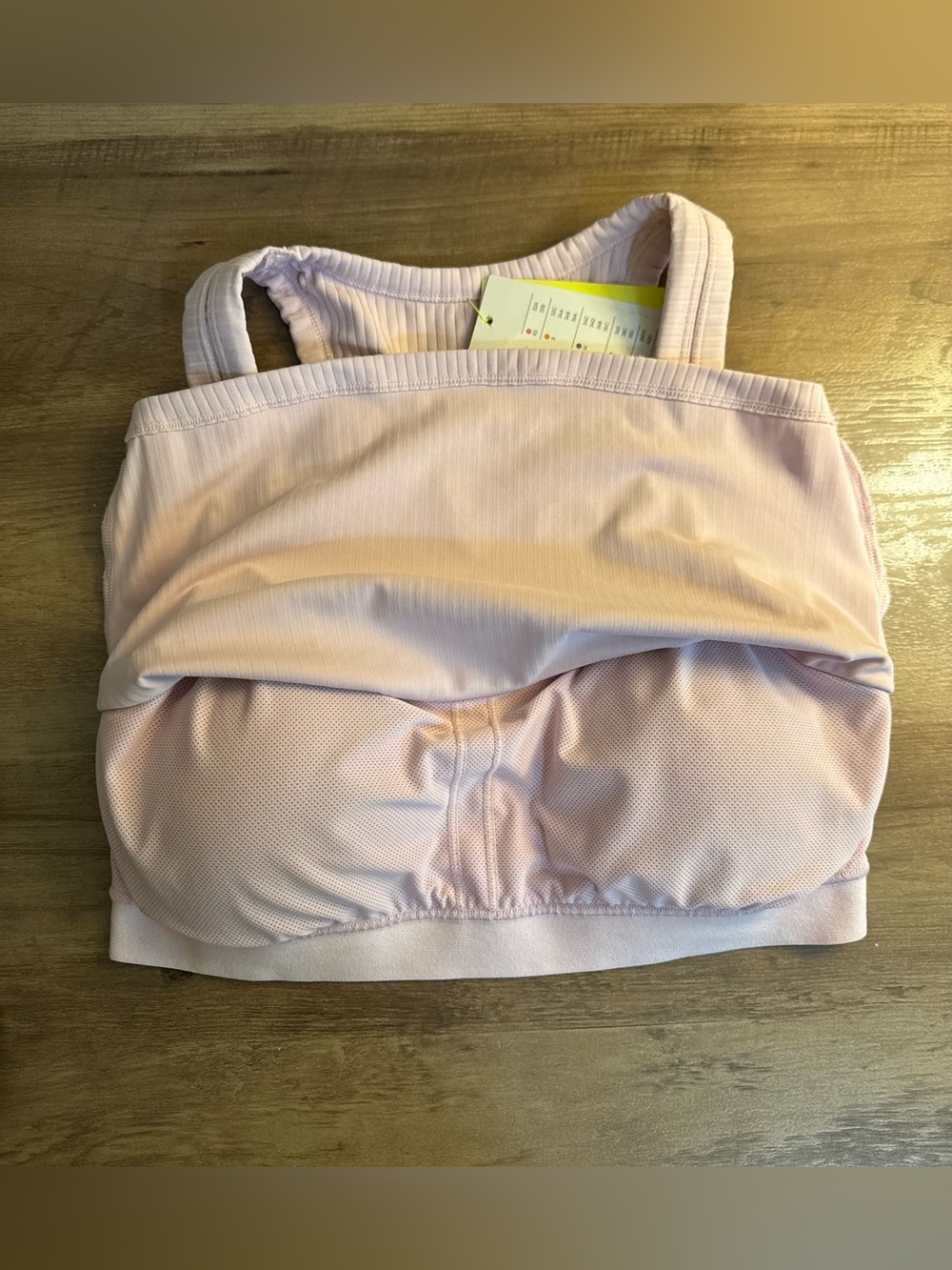 NWT Light Pink Women's Light Support Rib Racerback Longline Sports Bra - Picture 6 of 12